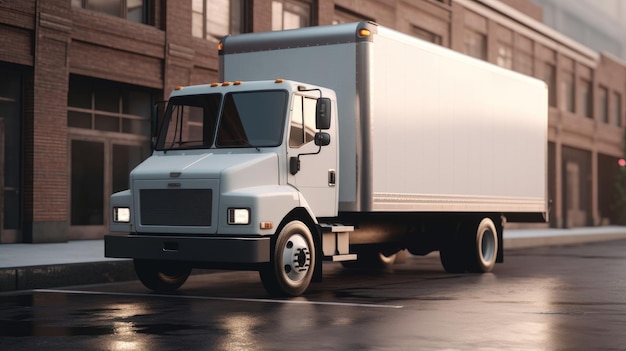 IA de caminhão de entrega moderna gerada