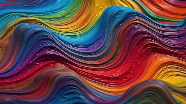 IA de fundo líquido multicolorida ondulada gerada