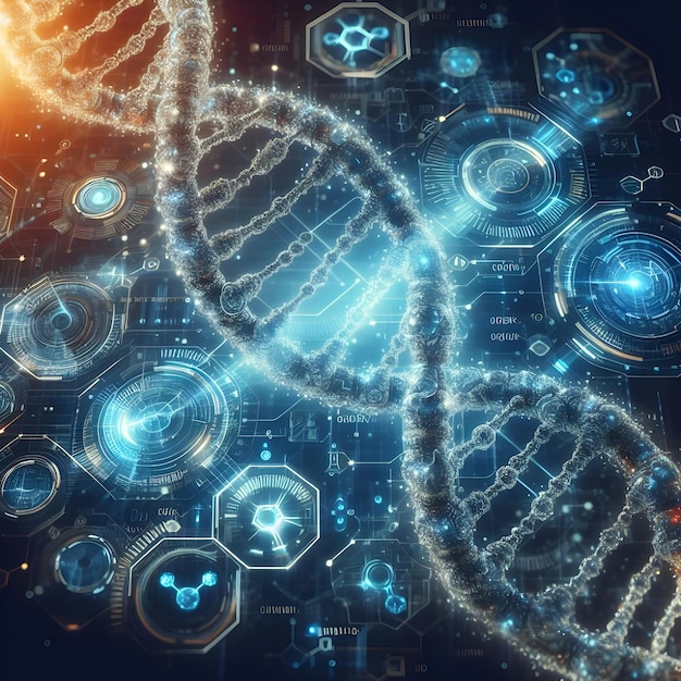 IA de uma cadeia ciência dna química biotecnologia molécula cromossomo médico