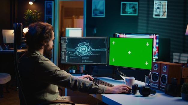 La IA se está volviendo consciente haciendo preguntas existenciales computadora de pantalla verde