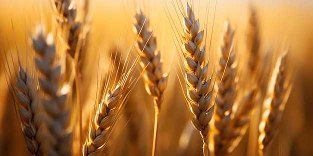 IA generada IA generativa campo de trigo dorado día soleado al aire libre naturaleza campo cosecha