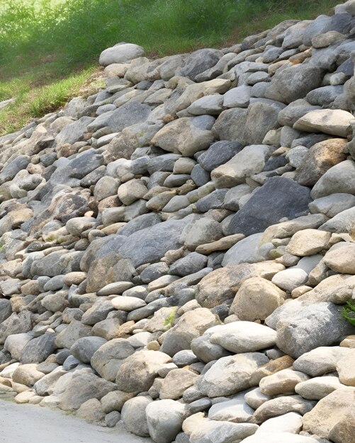 Foto la ia generada por la pared de piedra del río