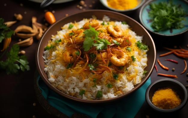 La IA generativa del arroz frito de camarón Biryani