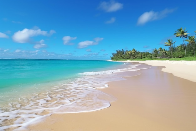 IA generativa as ondas de um oceano lavando a praia de uma ilha