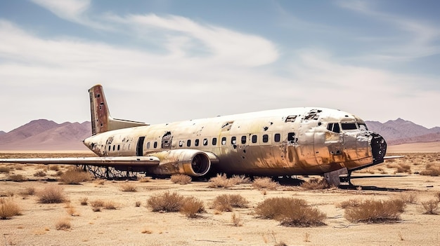 IA generativa de aviones abandonados
