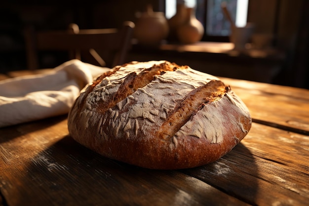 IA generativa una barra de pan recién horneada