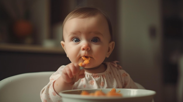 IA generativa un bebé comiendo