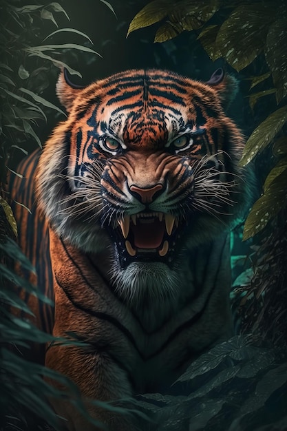 IA generativa Belo tigre na selva