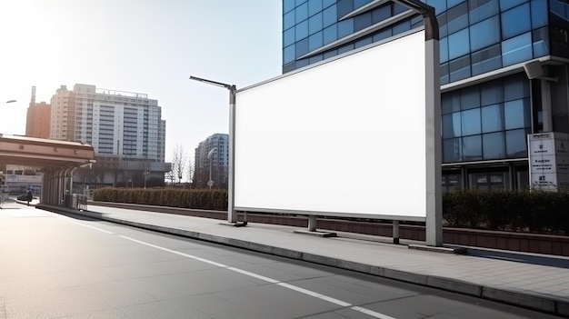 IA generativa Calle realista gran cartelera maqueta en blanco para publicidad de presentación