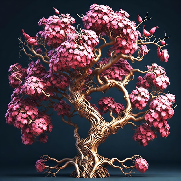 IA generativa de cerezo rosa