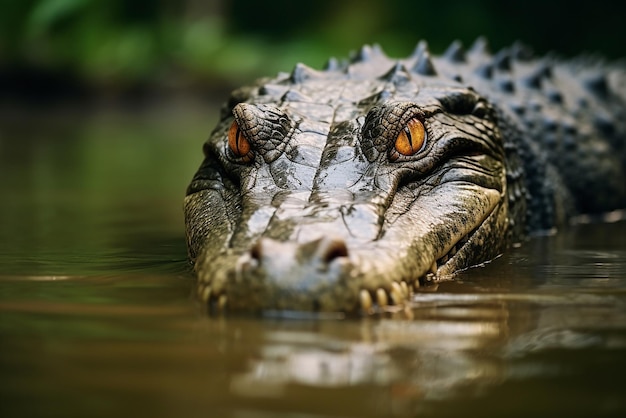 IA generativa un cocodrilo sacando la cabeza del agua