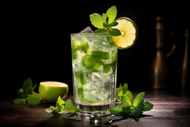 IA generativa del cóctel Mojito de lima y menta