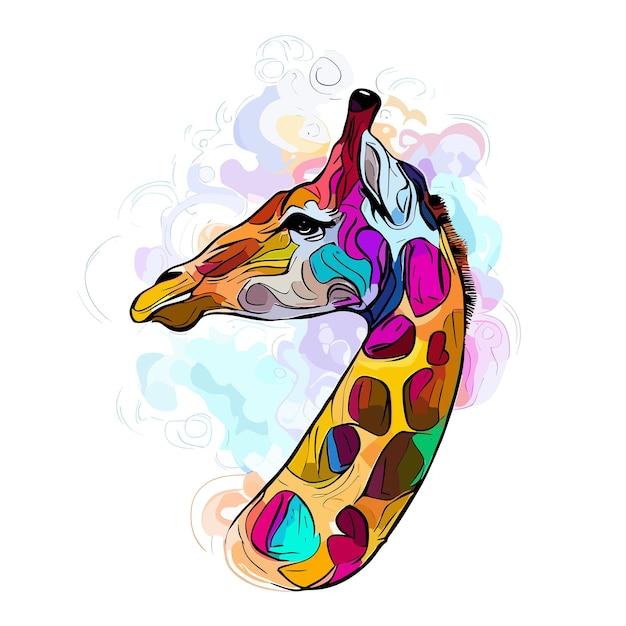 IA generativa com design de girafa vibrante e charmoso