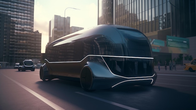 IA generativa de un concept car genérico sin marca en la ciudad