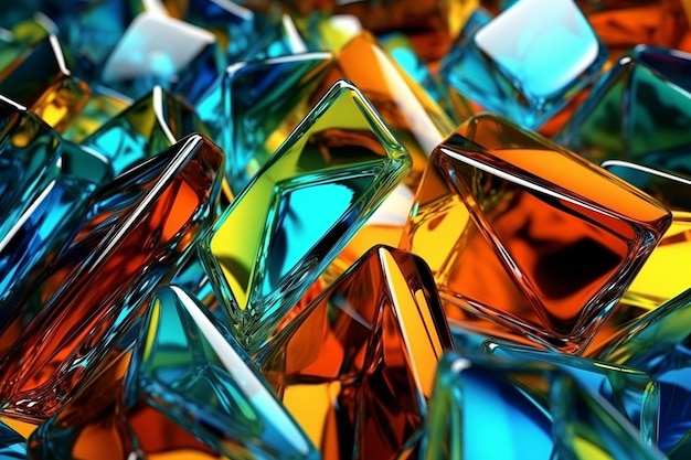 IA generativa de abstração de vidro vibrante