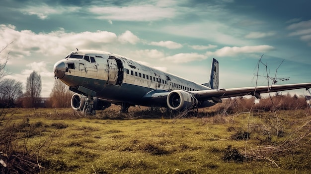 Foto ia generativa de aeronaves abandonadas