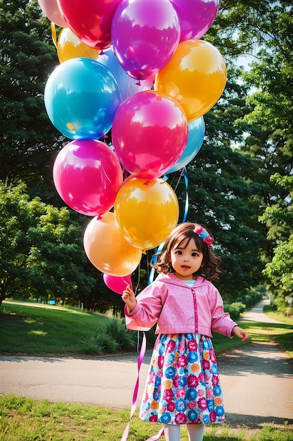 Ia generativa de balões de aniversário coloridos