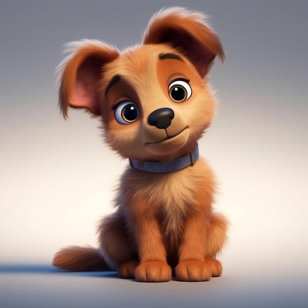 IA generativa de cachorro estilo Pixar bebê super fofo