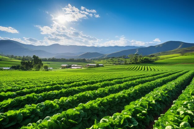 IA generativa de campo verde exuberante