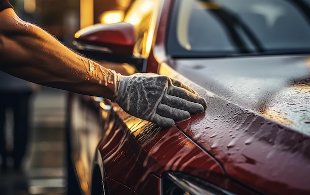 IA generativa de carro de limpeza de homem