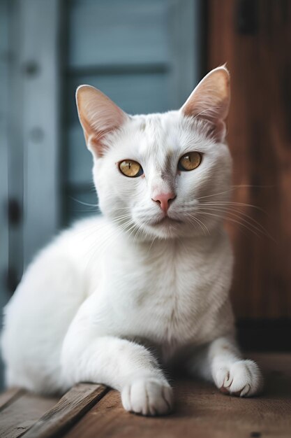 IA generativa de gato branco