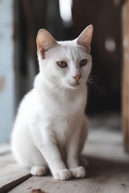 IA generativa de gato branco