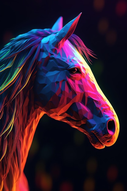 Ia generativa de ilustração colorida de cavalo