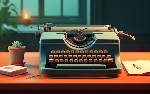 IA generativa de ilustração de máquina de escrever vintage
