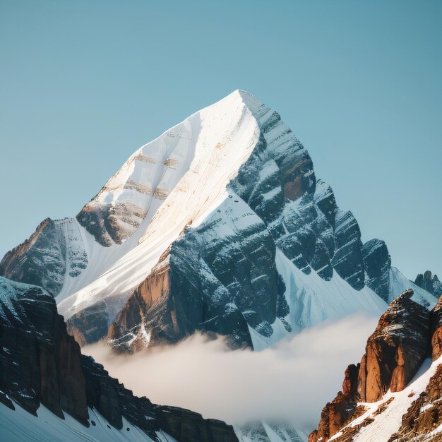 IA generativa de paisagem de montanha de neve