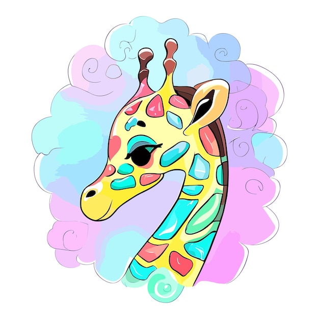 Foto ia generativa de pintura de girafa doce e caprichosa