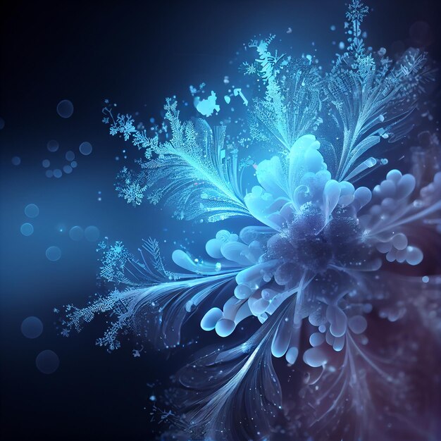 Foto ia generativa de plano de fundo floco de neve azul