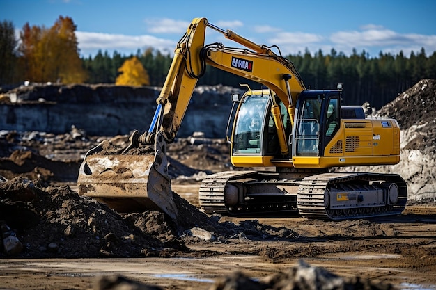 IA generativa de retroescavadeira para canteiro de obras