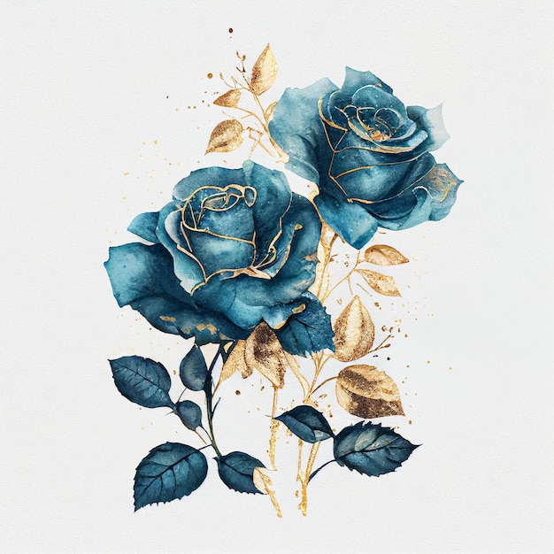 IA generativa de rosas azuis