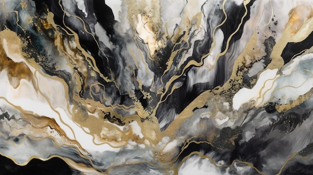 IA generativa de textura de mármore malaquita dourada
