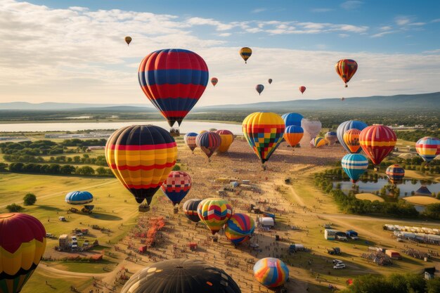 IA generativa do festival de balões de ar quente colorido