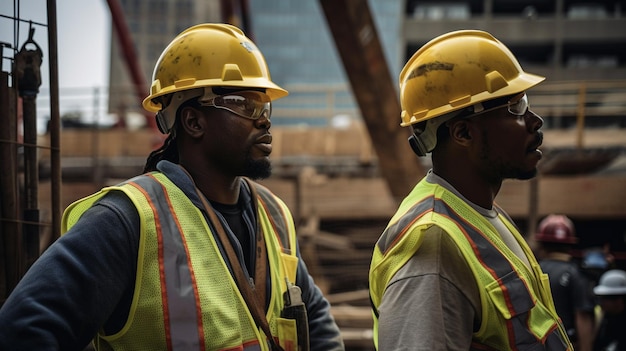 IA generativa dos trabajadores de la construcción en el lugar de trabajo