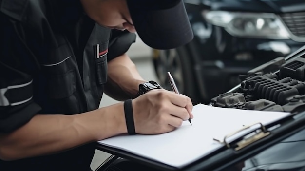 Foto ia generativa e técnico automotivo