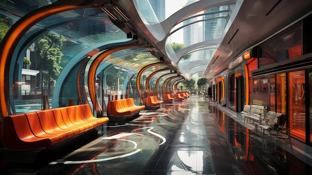 IA generativa Estación de LRT de Kuala Lumpur Malasia 1 diseño moderno arquitectura innovadora decoración vibrante sofisticación urbana