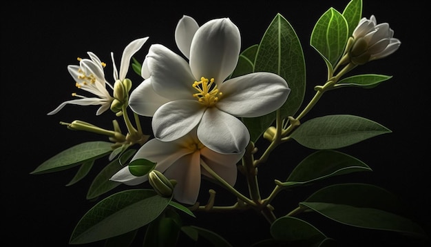 IA generativa de flor de jazmín de floración nocturna