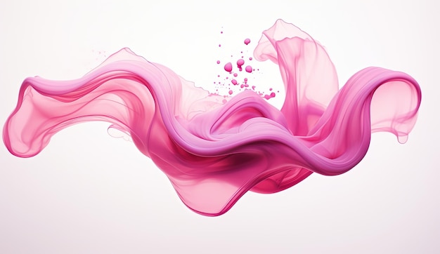 IA generativa Fluyendo humo rosa claro viva magenta con salpicaduras Banner de fluido suave