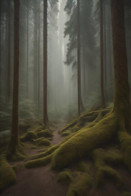 IA generativa de fotografías realistas del bosque