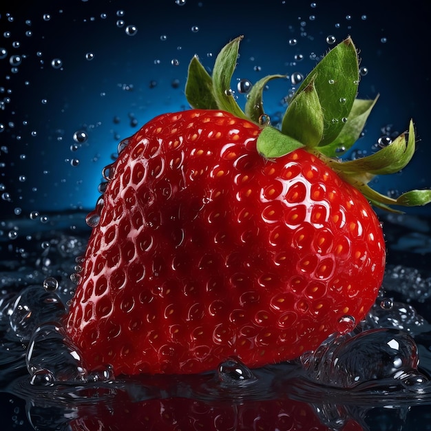 La IA generativa, la frescura vibrante y las fresas cautivadoras en la fotografía ultra-realista de frutas