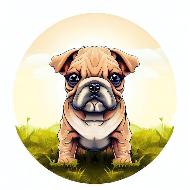 IA generativa Frolic floral de Bulldog Pup