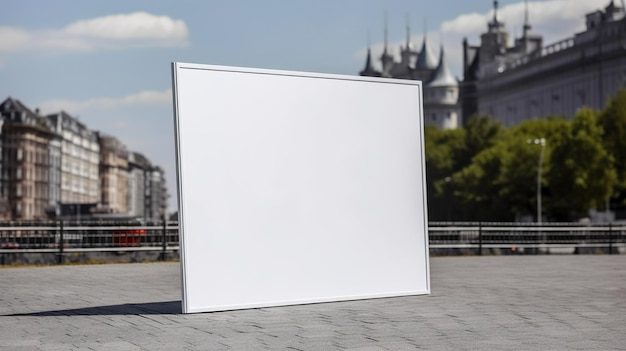 Foto ia generativa gran cartelera o afiche callejero realista maqueta en blanco para publicidad de presentación