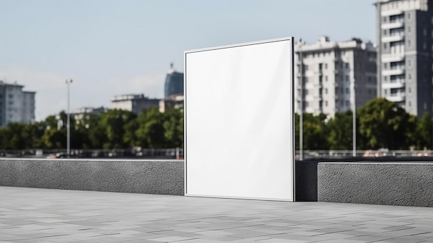 IA generativa Gran cartelera o afiche callejero realista maqueta en blanco para publicidad de presentación