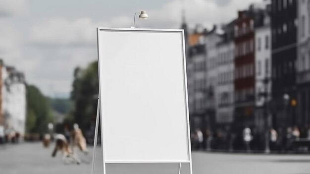 Foto ia generativa gran cartelera o afiche callejero realista maqueta en blanco para publicidad de presentación