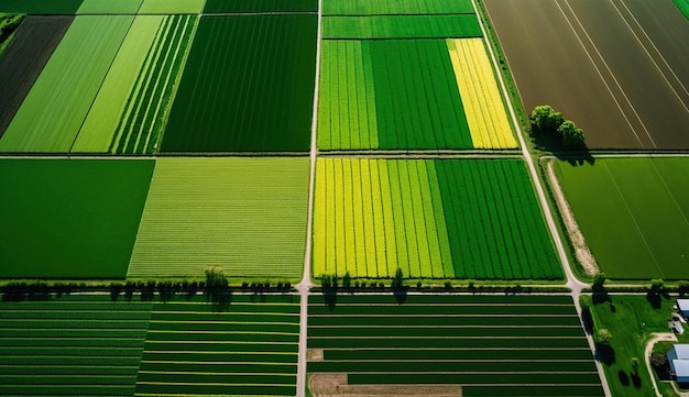 IA generativa Granja paisaje campos agrícolas hermoso campo camino rural