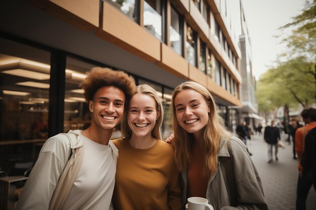 Foto ia generativa un grupo de amigos en stuttgart