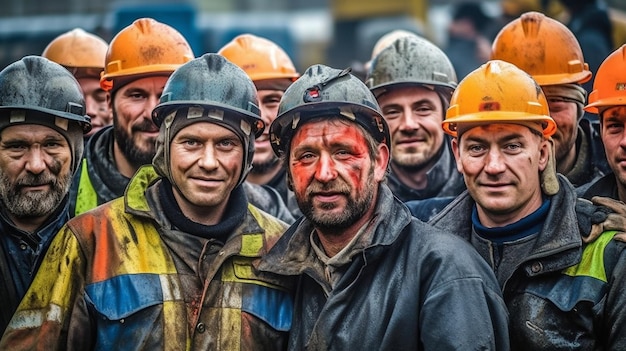 IA generativa con un grupo de trabajadores industriales