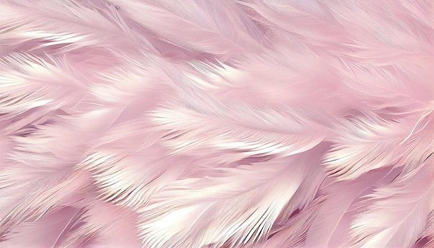 IA generativa Hermosas plumas de primer plano rosa claro fondo fotorrealista Pequeño rosa esponjoso